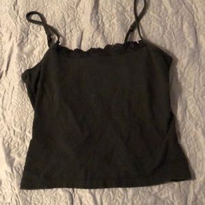 Black tank top with lace detail